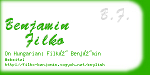 benjamin filko business card